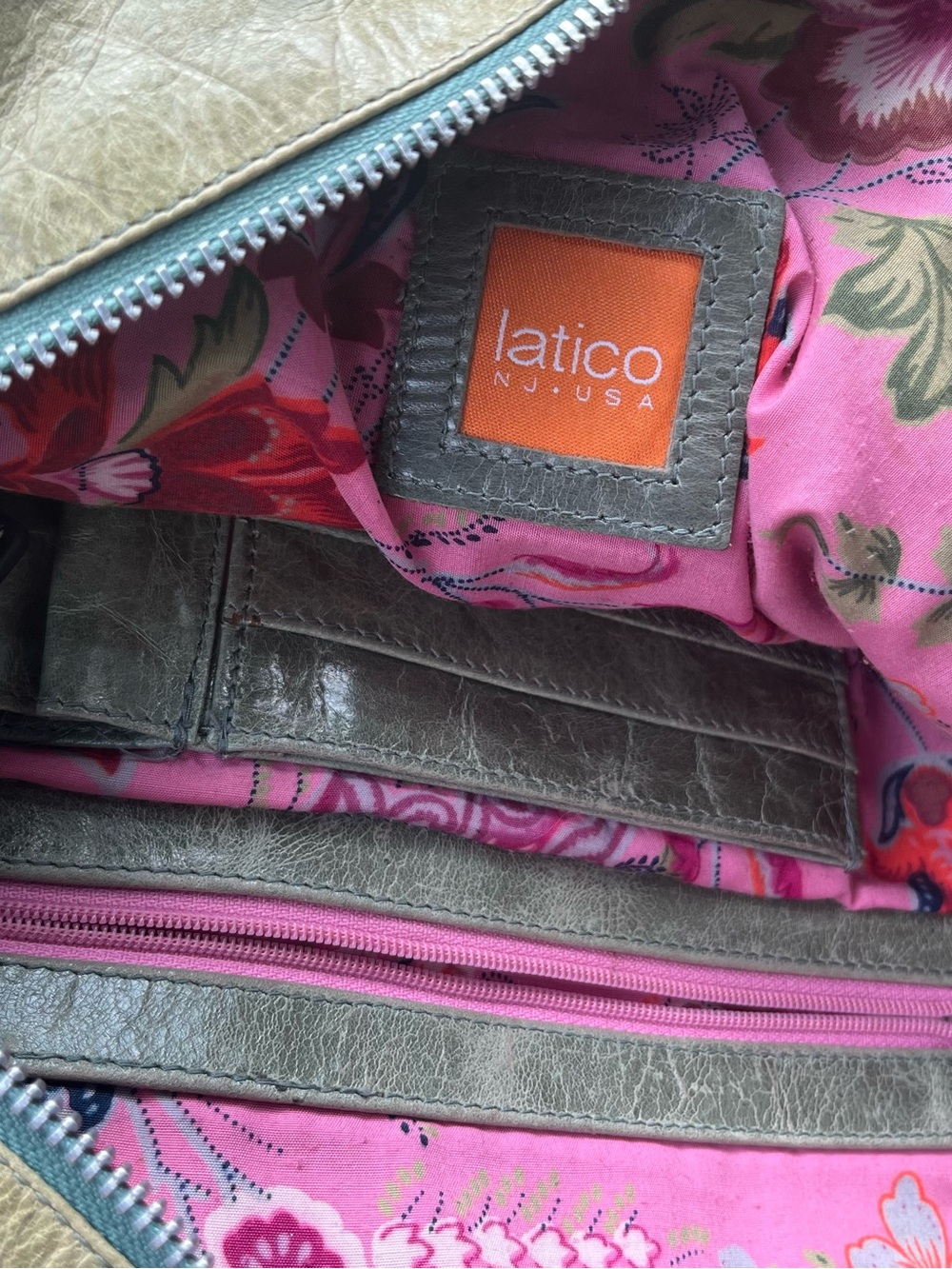 latico Olive-Taupe Leather Crossbody Satchel - Picture 8 of 14